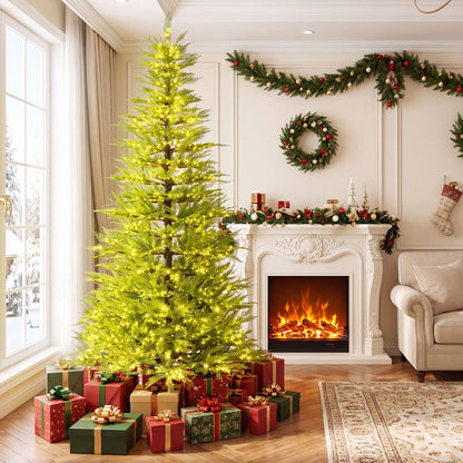 8 FT Pre-Lit Artificial Christmas Tree with 670/890/1180/1520 Warm White Lights