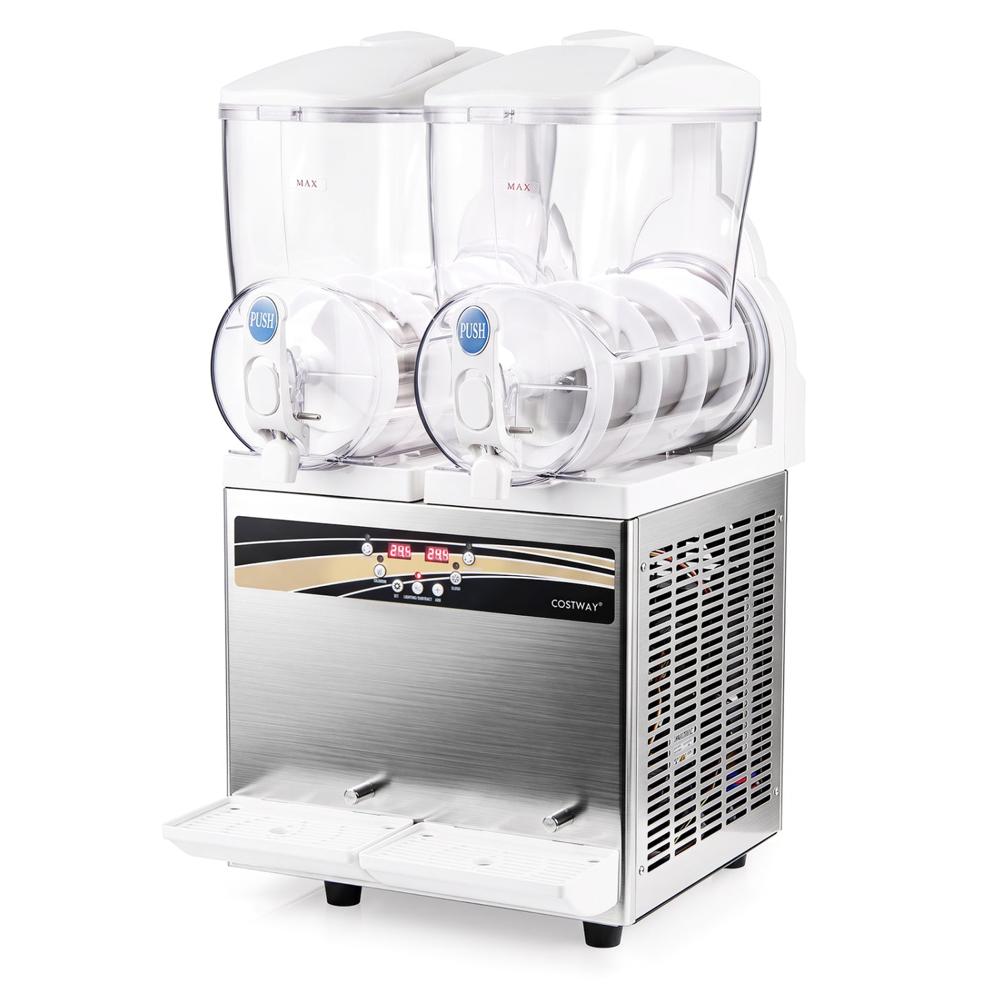 8 Gal Commercial Slushie Machine with LED Lights-Silver