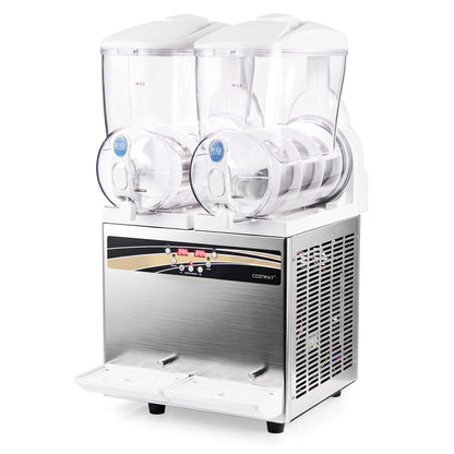 8 Gal Commercial Slushie Machine with LED Lights-Silver