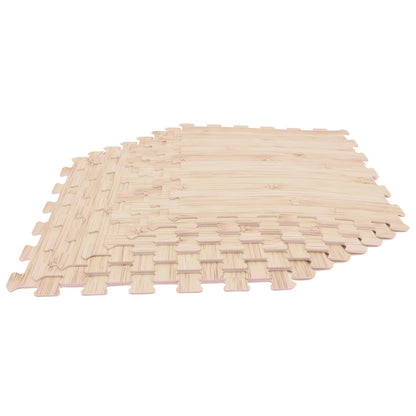 8 Pieces EVA Foam Floor Tiles with Wood Texture