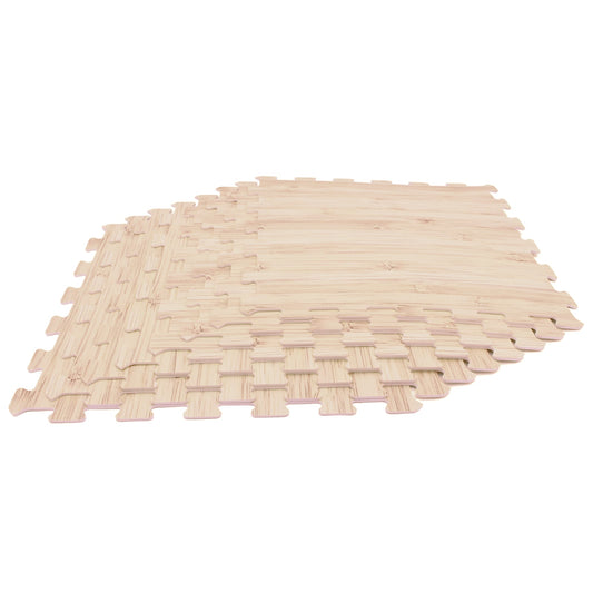 8 Pieces EVA Foam Floor Tiles with Wood Texture