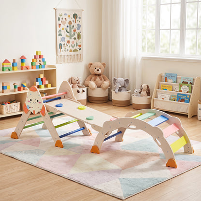 8-in-1 Foldable Climbing Toys for Toddlers Rocket-Themed-Macaron