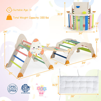 8-in-1 Foldable Climbing Toys for Toddlers Rocket-Themed-Macaron