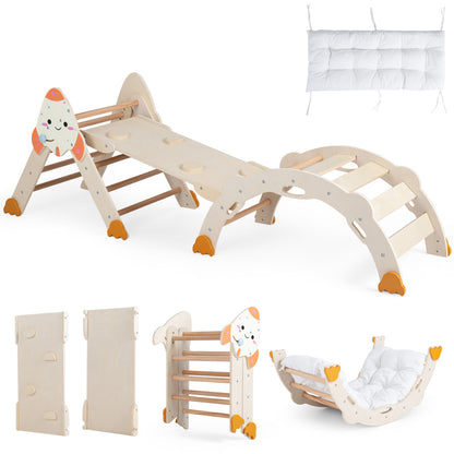 8-in-1 Foldable Climbing Toys for Toddlers Rocket-Themed-Macaron