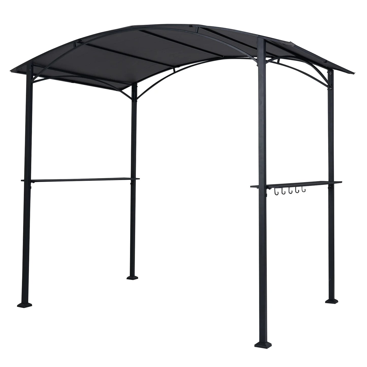 8 x 5 x 7 FT Grill Gazebo Outdoor BBQ Canopy with Metal Frame-Gray