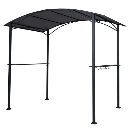 8 x 5 x 7 FT Grill Gazebo Outdoor BBQ Canopy with Metal Frame-Gray