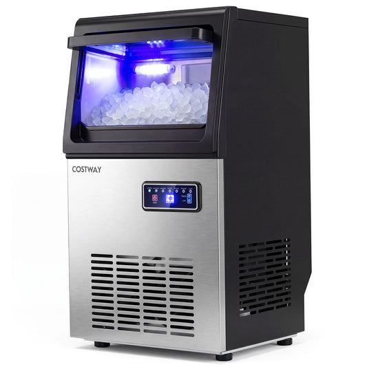 90 LBS/24H Commercial Nugget Ice Maker with Self-Cleaning