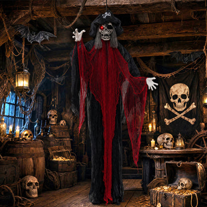 9.4 Ft Animated Halloween Hanging Undead Pirate Decoration