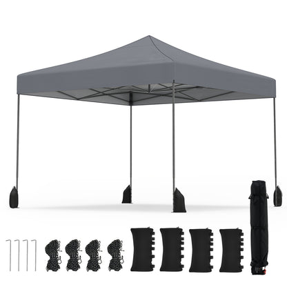 9.5 x 9.5 Feet Pop up Canopy Tent with Adjustable Heights-Blue