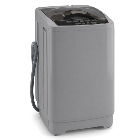 9.93 lbs Full Automatic Washing Machine with 8 Preset Programs-Gray