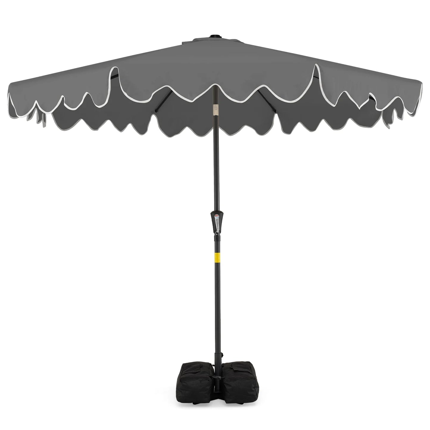9 Feet Patio Umbrella with Weighted Base and Sandbags-Beige