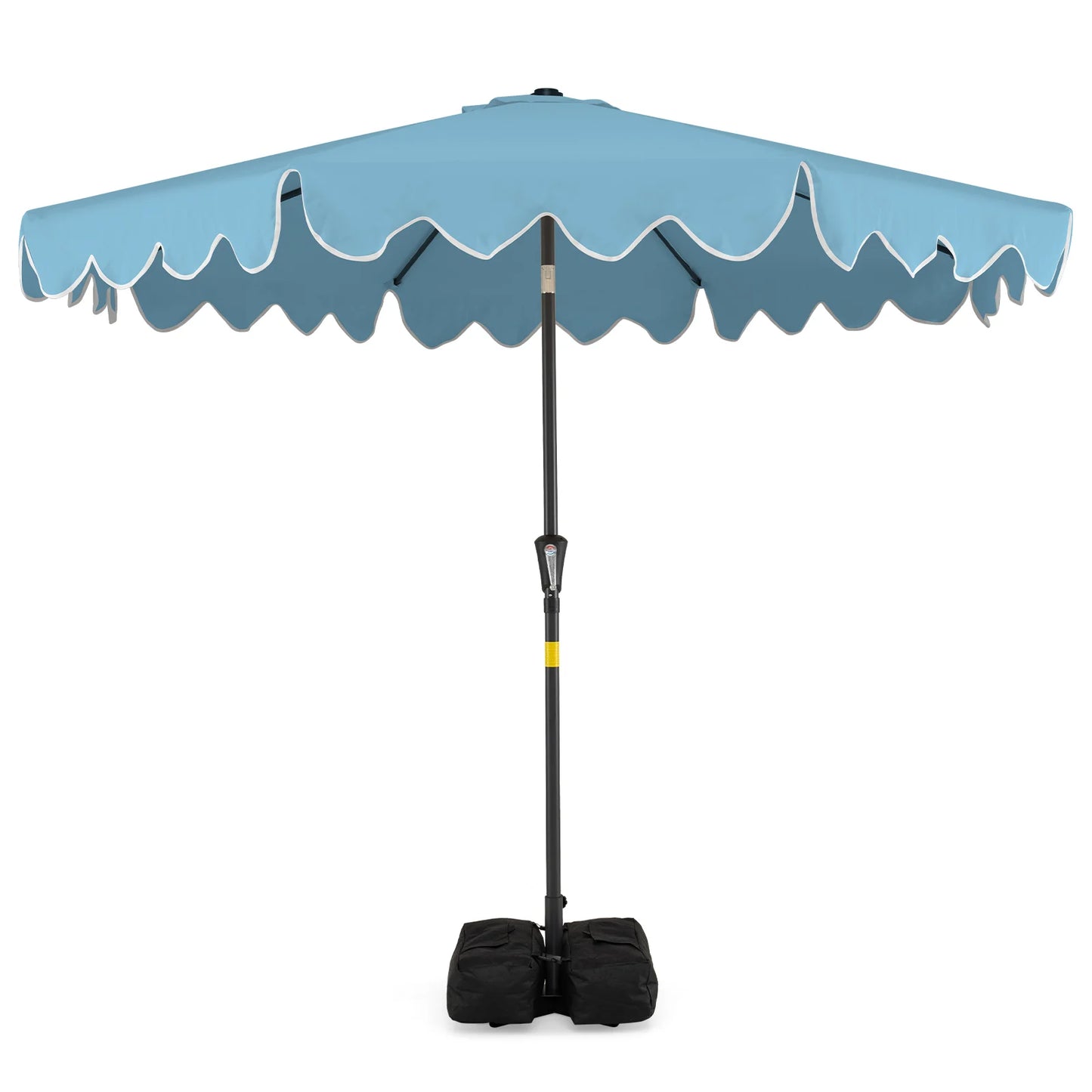 9 Feet Patio Umbrella with Weighted Base and Sandbags-Beige