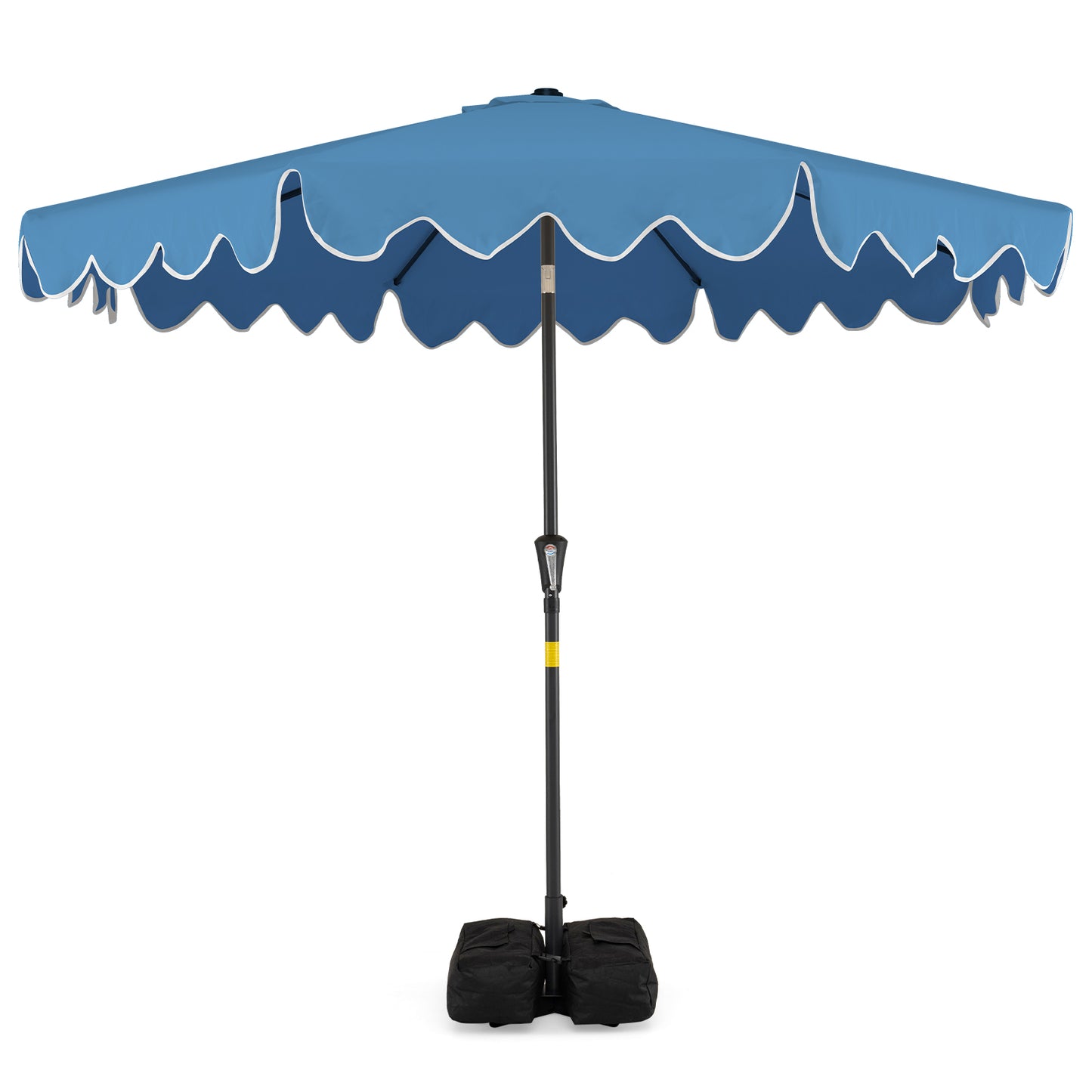 9 Feet Patio Umbrella with Weighted Base and Sandbags-Beige