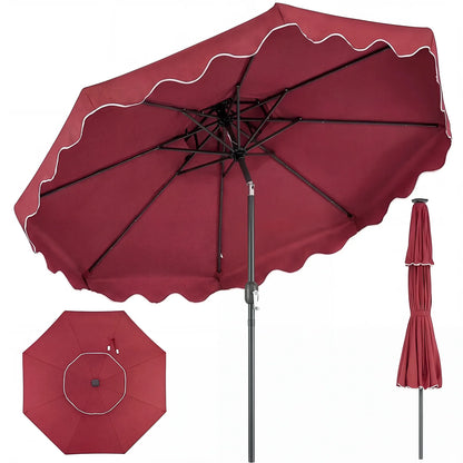 9 Feet Patio Umbrella with Push Button Tilt and Crank-Coffee