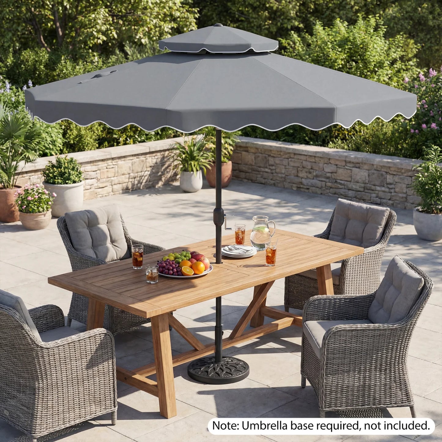 9 Feet Patio Umbrella with Push Button Tilt and Crank-Coffee