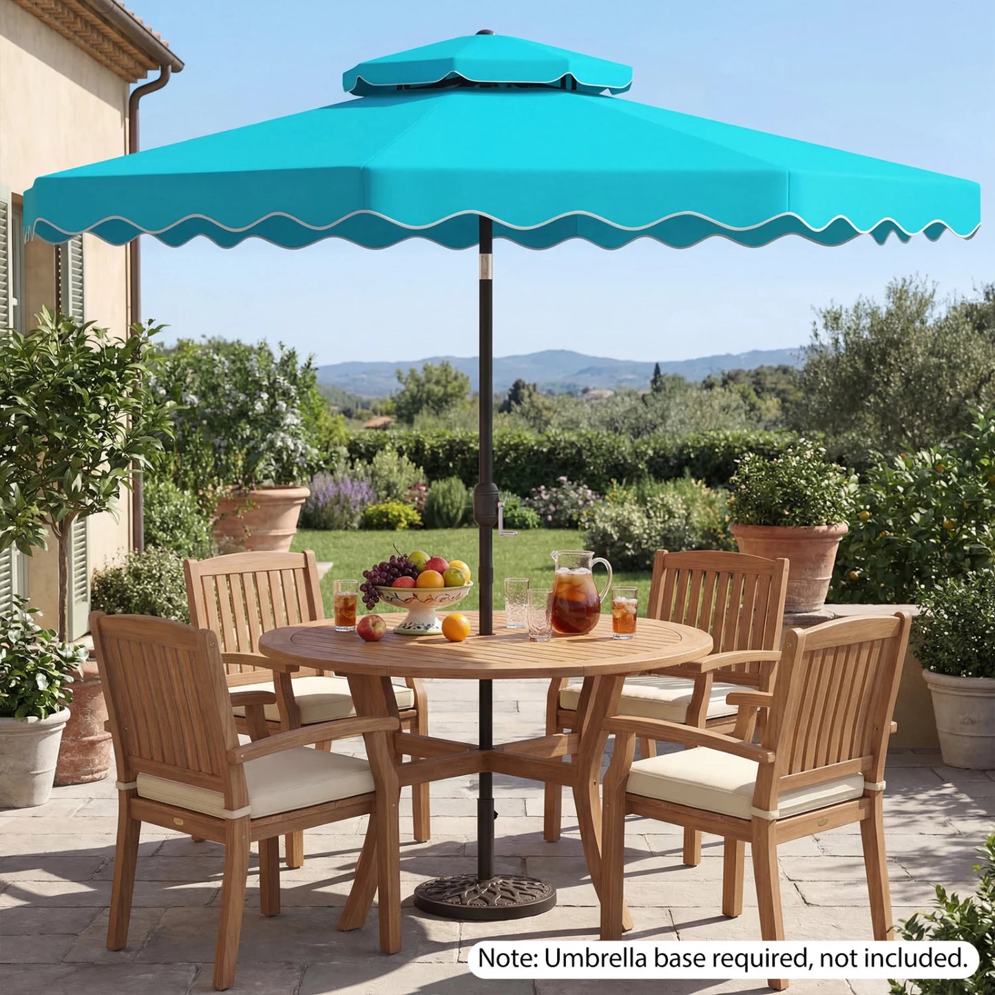 9 Feet Patio Umbrella with Push Button Tilt and Crank-Coffee