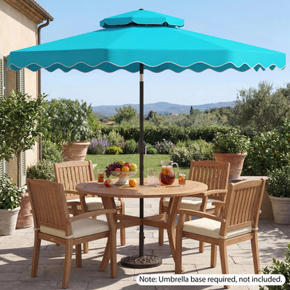 9 Feet Patio Umbrella with Push Button Tilt and Crank-Coffee