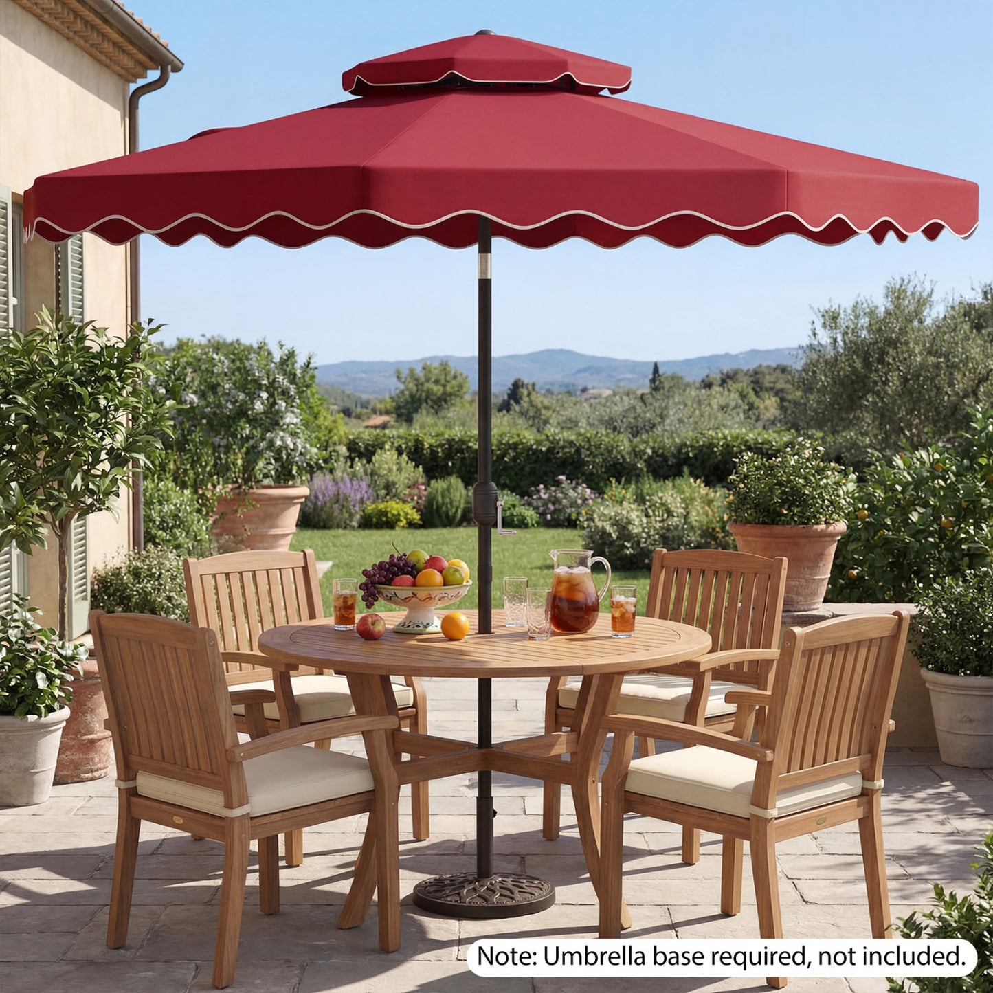 9 Feet Patio Umbrella with Push Button Tilt and Crank-Coffee