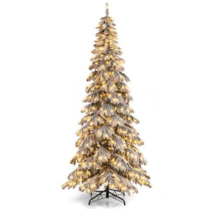 9 Feet Pre-Lit Artificial Xmas Tree Hinged Xmas Tree with Quick Power Connectors