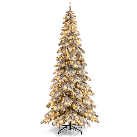 9 Feet Pre-Lit Artificial Xmas Tree Hinged Xmas Tree with Quick Power Connectors