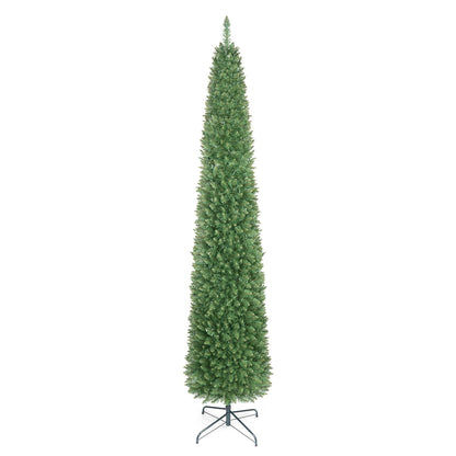 9 Feet Pre-lit Pencil Artificial Christmas Tree with 1032 Full Branch Tips