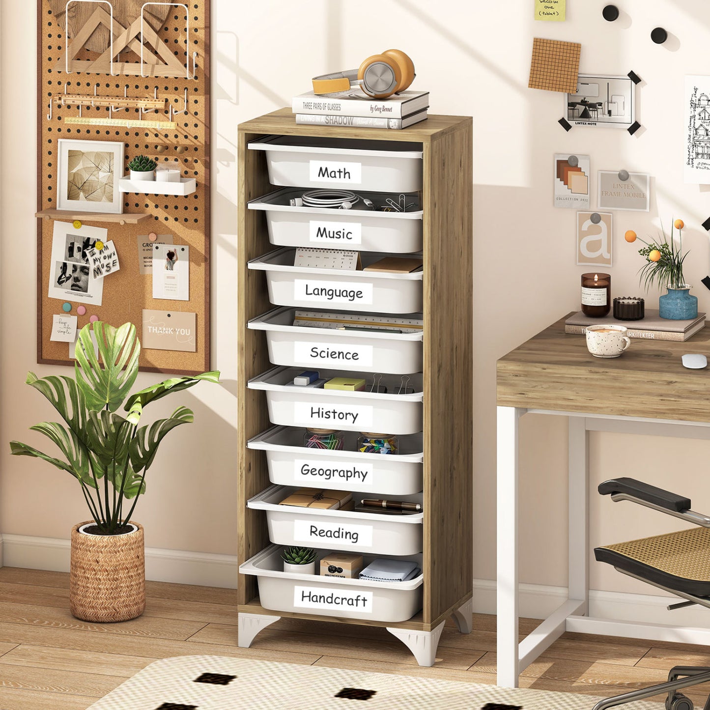 Wooden 9-tier fruit and vegetable storage rack by Wilsons Home Store, freestanding kitchen pantry organizer cabinet.