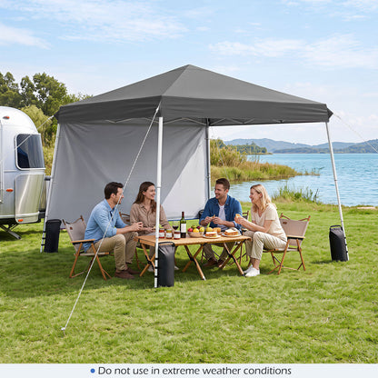 9 ft x 9 ft  Pop Up Canopy Tent with 8 Ground Stakes 4 Wind Ropes and Carry Bag  for Outdoor Party-Blue