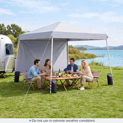 9 ft x 9 ft  Pop Up Canopy Tent with 8 Ground Stakes 4 Wind Ropes and Carry Bag  for Outdoor Party-Blue