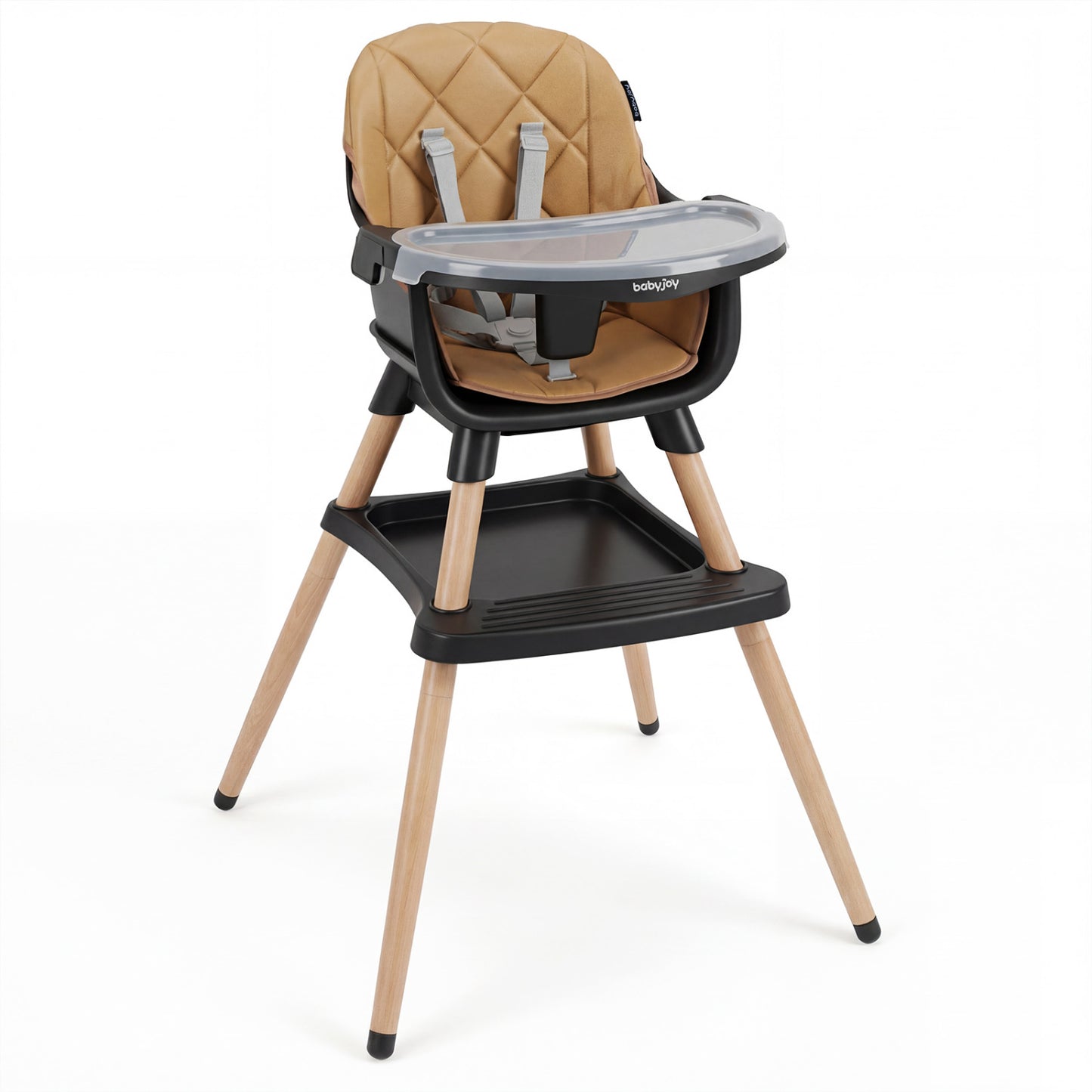 9-in-1 Convertible High Chair for Babies and Toddlers with Seat Cushion-Black