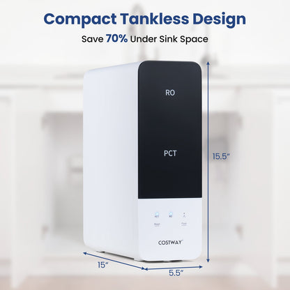 AW-RB05 Alkaline PH+ Reverse Osmosis Water Filter 800 GPD Tankless Under-Sink RO System-Black