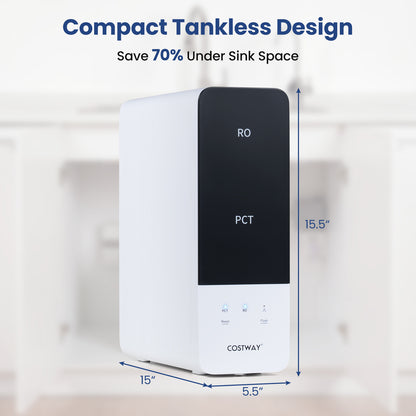 AW-RB05 Alkaline PH+ Reverse Osmosis Water Filter 600 GPD Tankless Under-Sink RO System-Black