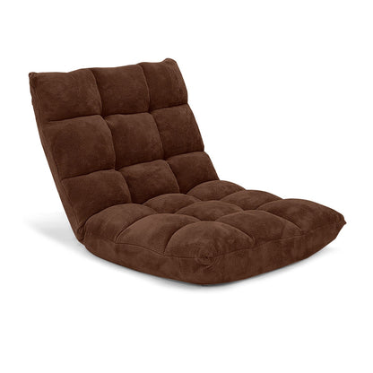Adjustable 14-position Cushioned Floor Chair-Beige