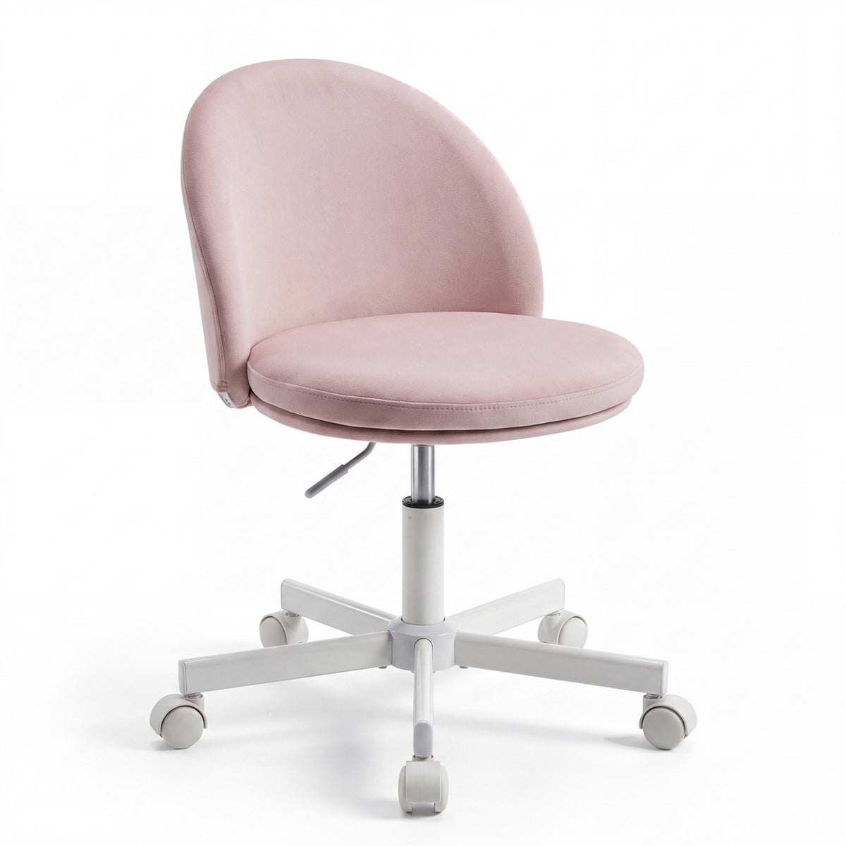Adjustable Height Ergonomic Makeup Chair with Lumbar Support for Home Office-Blue