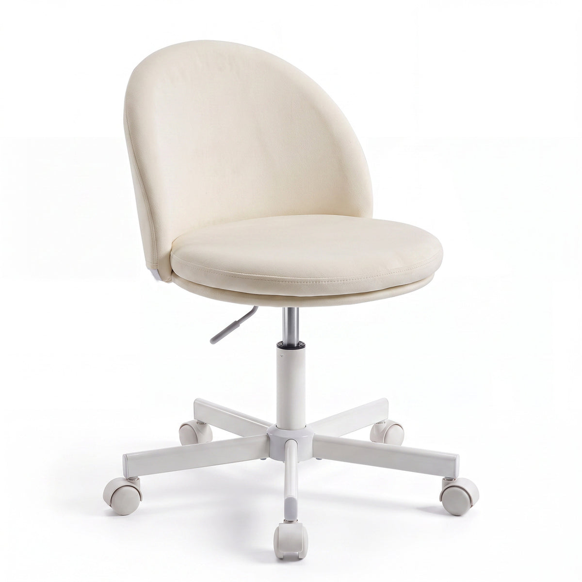 Adjustable Height Ergonomic Makeup Chair with Lumbar Support for Home Office-Blue