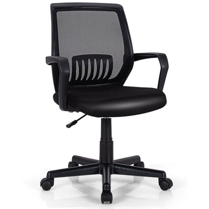 Adjustable Height Ergonomic Home Office Chair with Lumbar Support and 90°-115° Rocking-1 Piece
