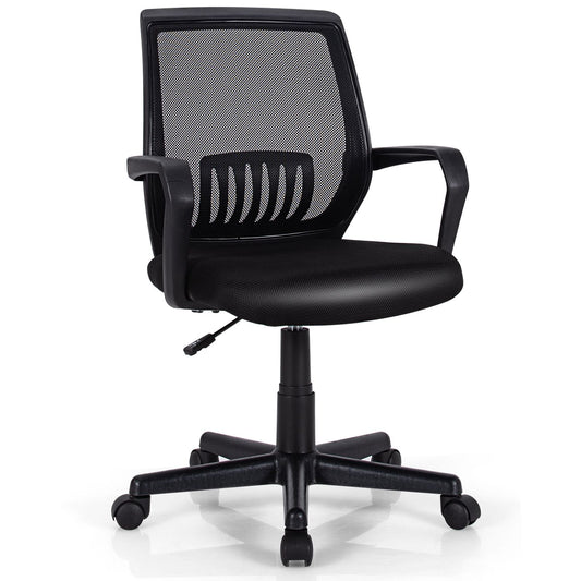 Adjustable Height Ergonomic Home Office Chair with Lumbar Support and 90°-115° Rocking-1 Piece