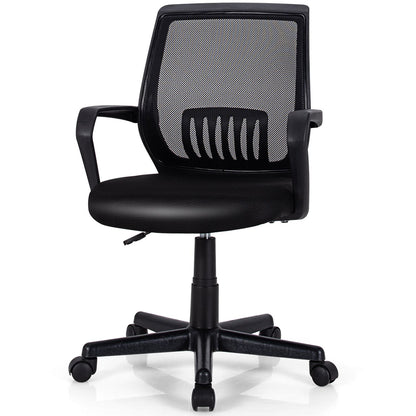 Adjustable Height Ergonomic Home Office Chair with Lumbar Support and 90°-115° Rocking-1 Piece