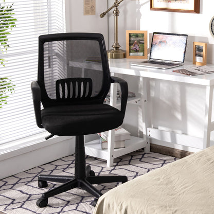 Adjustable Height Ergonomic Home Office Chair with Lumbar Support and 90°-115° Rocking-1 Piece