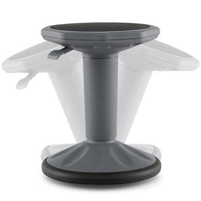 Adjustable Active Learning Stool Sitting Home Office Wobble Chair with Cushion Seat -Black
