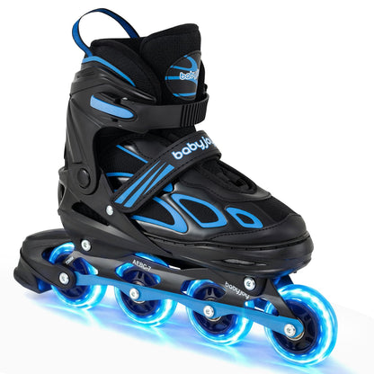 Adjustable Kids' Incline Skates 4 Sizes Adjustable Blade Roller-Black