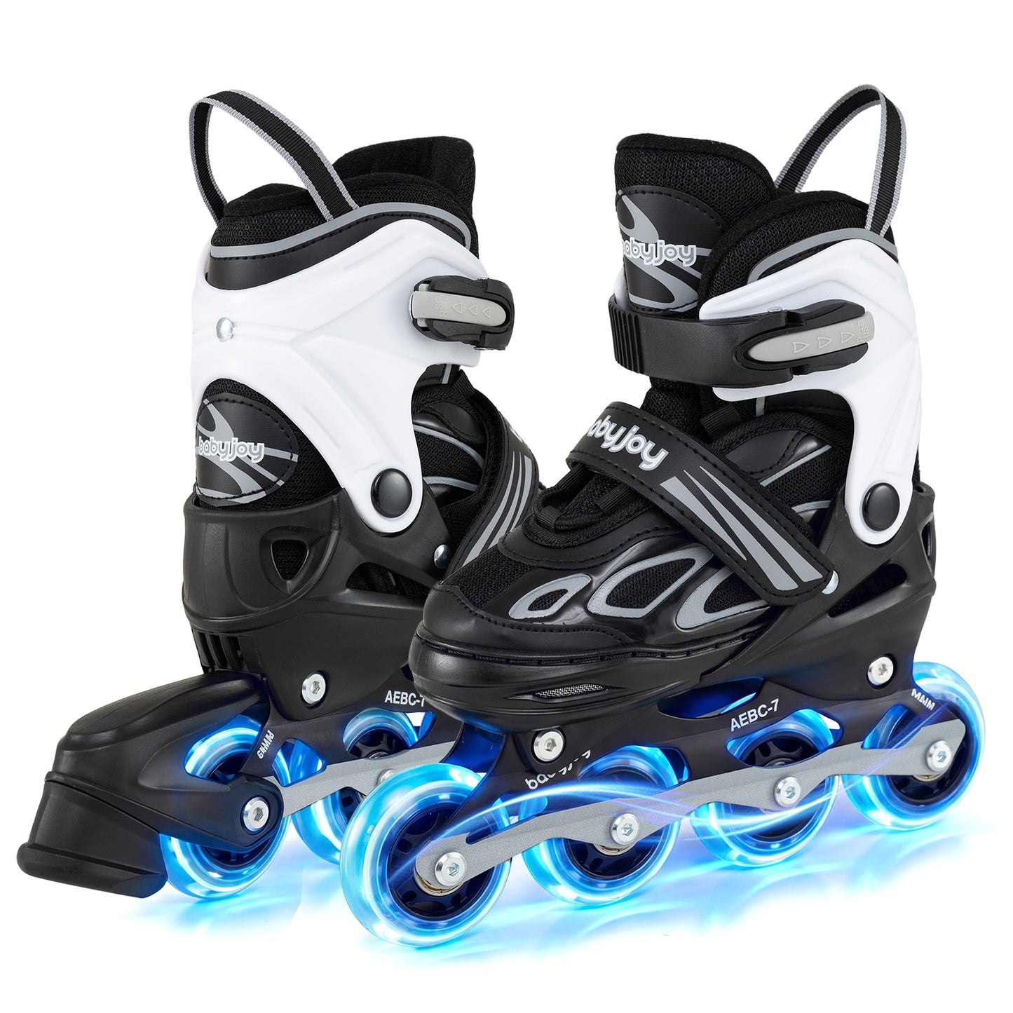 Adjustable Kids' Incline Skates for Boys Girls Ages 5-14-Black