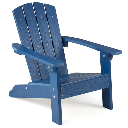 All-Weather HDPE Kid's Adirondack Chair with with High Backrest and Armrests-Blue