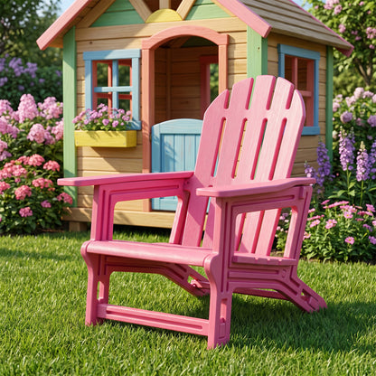 All-Weather Outdoor Kids Patio Seating with Ergonomic Design-Pink