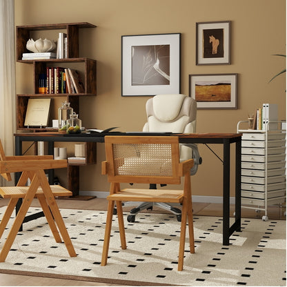 All-in-One Home Office Furniture Bundle – Ergonomic Chair  Spacious Desk  Multi-Drawer Cart  Bookshelf & Accent Chairs