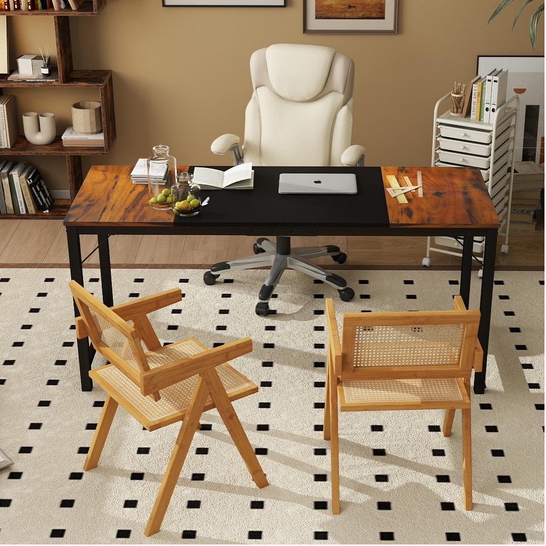 All-in-One Home Office Furniture Bundle – Ergonomic Chair  Spacious Desk  Multi-Drawer Cart  Bookshelf & Accent Chairs