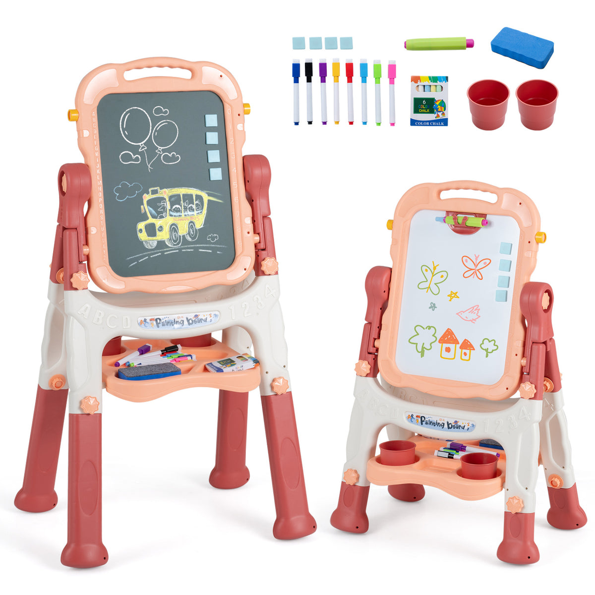 Kids' art easel by Wilsons Home Store, blue adjustable-height art easel for children, perfect for young artists' creative projects.