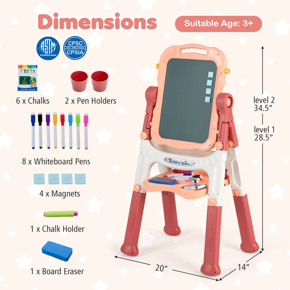 Blue kids' art easel with adjustable height, ideal for young artists, from Direct by Wilsons Home Store.