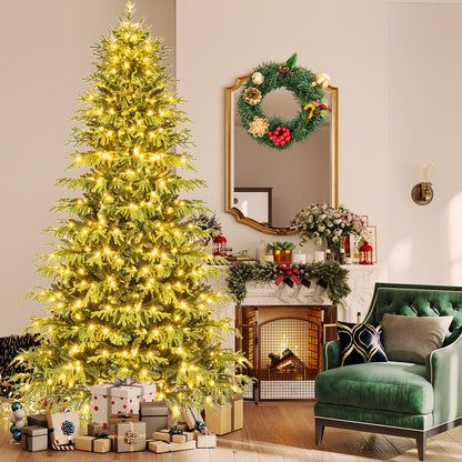 Artificial Christmas Tree with LED Lights and PVC Mixed Branch Tips-8 Feet
