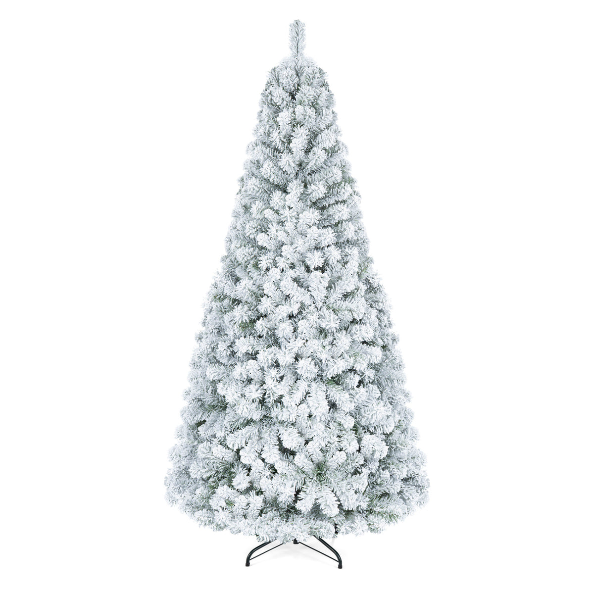 6 ft artificial snow-flocked Christmas tree with branch tips, decorative holiday decor by Wilsons Home Store.