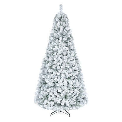 6 ft artificial snow-flocked Christmas tree with branch tips, decorative holiday decor by Wilsons Home Store.